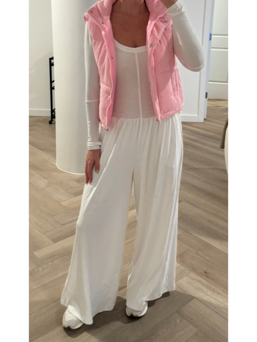 FREE PEOPLE Movement Hot Shot Wide Leg Onesie in White Size Small
